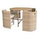 Garden Rattan Dining Set Beige 4 Seater Table Chairs Outdoor Patio Furniture
