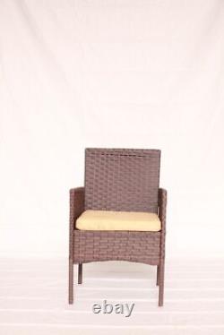 Garden Rattan Furniture 3 Piece Outdoor Set Chairs Table Patio Wicker Set Bistro