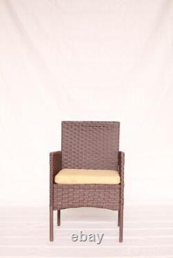 Garden Rattan Furniture 3 Piece Outdoor Set Chairs Table Patio Wicker Set Bistro