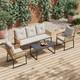 Garden Rattan Furniture 4 Piece Set Table Chairs Sofa Wicker Outdoor Patio Set