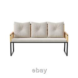 Garden Rattan Furniture 4 Piece Set Table Chairs Sofa Wicker Outdoor Patio Set
