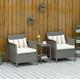 Garden Rattan Loveseat Patio Furniture Set Outdoor Conversation 2 Chair Table