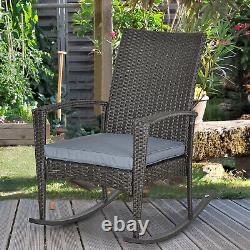 Garden Rattan Rocking Chair Garden Furniture Patio Bistro Recliner