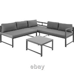 Garden Seating Set Table Aluminium Patio Furniture Lounge Sofa Outdoor Grey New