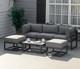 Garden Sofa Set Metal Lounge Day Bed Cushions Footstool Table Patio Furniture