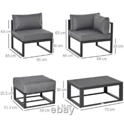 Garden Sofa Set Outdoor Patio Furniture Metal 6 Seater Corner Bed Cushion Table