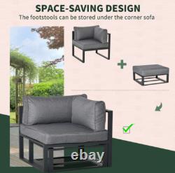 Garden Sofa Set Outdoor Patio Furniture Metal 6 Seater Corner Bed Cushion Table