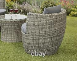 Garden Store Direct Rattan Wicker Bottle Shape Bistro Patio Set, Aluminium, Seat