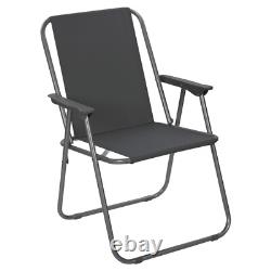 Garden Table & Folding Deck Chairs Set 2 4 Seater Outdoor Patio Dining Furniture