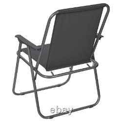 Garden Table & Folding Deck Chairs Set 2 4 Seater Outdoor Patio Dining Furniture