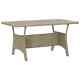 Garden Table Grey Poly Rattan Outdoor Patio Lightweight Dining Vidaxl