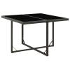 Garden Table Poly Rattan&glass Patio Furniture Bistro Table Grey/black Vidaxl