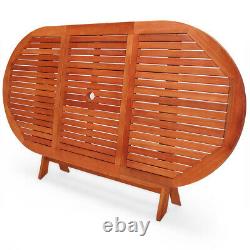 Garden Table Wooden Dining Furniture Outdoor Eucalyptus 6 Seater Patio 160x85 cm