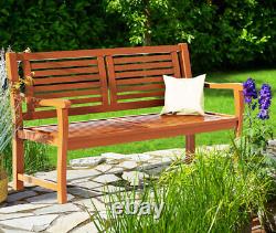 Garden Wooden Bench Classic 2 Seat Furniture Outdoor Porch Seater Patio Balcony