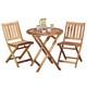 Garden Life Wooden Bistro Furniture Set Outdoor Folding Patio Table And 2 Chairs