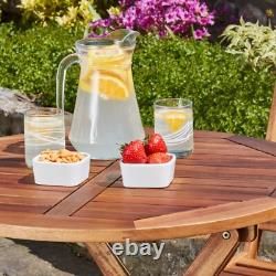 Garden life Wooden Bistro Furniture Set Outdoor Folding Patio Table and 2 Chairs