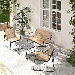 Grand patio Garden Furniture Sets 4 Seater, Garden Table and Chairs, Textilene