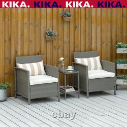 Grey Garden Rattan Sofa Armchair Set Patio Furniture Yard Chairs Cushions Table