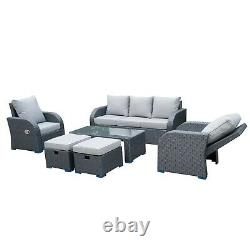 Grey Outdoor Rattan Garden Furniture Patio Sofa Chair Set Conservatory