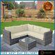 Grey Rattan 5 Seater Corner Sofa Garden Furniture Set Outdoor Patio Coffee Table