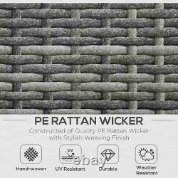Grey Rattan Corner Sofa Set Garden Furniture 4 Seater Patio Table & Cushions
