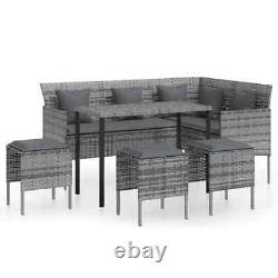 Grey Rattan Dining Table and Chairs Set Patio Outdoor Garden Furniture 8 Seater