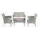 Grey Rattan Furniture 4piece Garden Wicker Patio Set Sofa Table Chair Rain Cover
