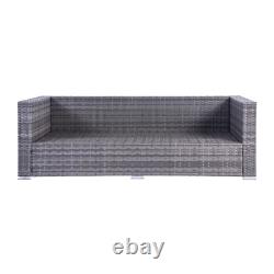 Grey Rattan Garden Corner 4 Seater Furniture Sofa Table Chair Lounge Set Patio