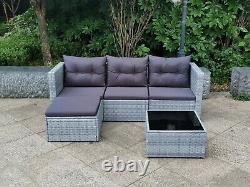 Grey Rattan Garden Furniture Patio Sofa Chair Set Conservatory Alfresco