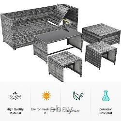 Grey Rattan Garden Lounge Set Patio Sofa Seating Group Outdoor Furniture