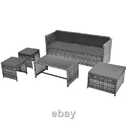 Grey Rattan Garden Lounge Set Patio Sofa Seating Group Outdoor Furniture