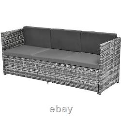 Grey Rattan Garden Lounge Set Patio Sofa Seating Group Outdoor Furniture