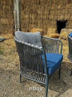 Grey Rattan Rope Garden Furniture Patio Sofa Chair Set Conservatory Settee