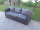 Grey Mixed 3 Seater Rattan Sofa Patio Conservatory Outdoor Garden Furniture