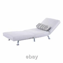 HOMCOM Futon Sofa Bed Bolster Foldable Lounge Modern Portable Grey