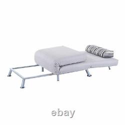 HOMCOM Futon Sofa Bed Bolster Foldable Lounge Modern Portable Grey