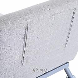 HOMCOM Futon Sofa Bed Bolster Foldable Lounge Modern Portable Grey