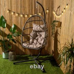 Hanging Egg Chair Outdoor Garden Furniture Patio Seat Pad Hammock Pod Seat Swing