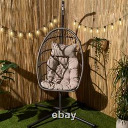 Hanging Egg Chair Outdoor Garden Furniture Patio Seat Pad Hammock Pod Seat Swing