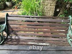 Heavy Cast Iron Garden Furniture Set BBQ Patio Wooden Bench Table 2 Chairs