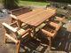 Heavy Duty Wooden Garden Patio Furniture 6 Ft Table 1 Bench And 4 Chairs