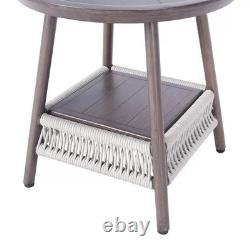 Helmsdale 3pc Woven Bistro Patio Set + Cover Garden Outdoor Furniture Grey New