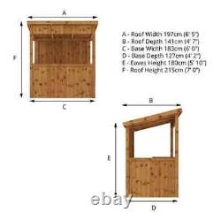 Home Garden Patio Bar 6ft x 4ft Solid Wooden Garden Furniture Man Cave