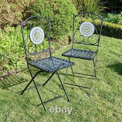 Home Source Mosaic Bistro Set Outdoor Patio Garden Furniture Table and 2 Chairs
