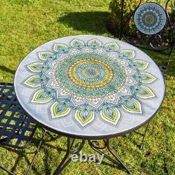 Home Source Mosaic Bistro Set Outdoor Patio Garden Furniture Table and 2 Chairs