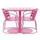 Iris 3 Pce Outdoor Garden Patio Decking Balcony Table & Chair Bistro Set In Pink