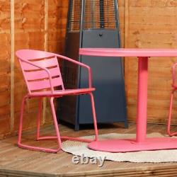 Iris 3 pce Outdoor Garden Patio Decking Balcony Table & Chair Bistro Set in PINK