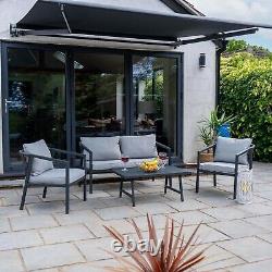 JSH Outdoor Kos Wicker Garden Furniture Patio 4 Seater 4 Piece Sofa Set