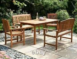 Jakarta Solid Wood Garden Indoor or Outdoor 5 Piece Furniture Patio Set