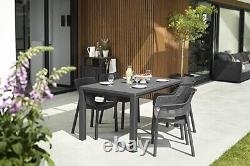 Julie Garden Dining Set Table Chairs Graphite Grey Furniture Patio Balcony